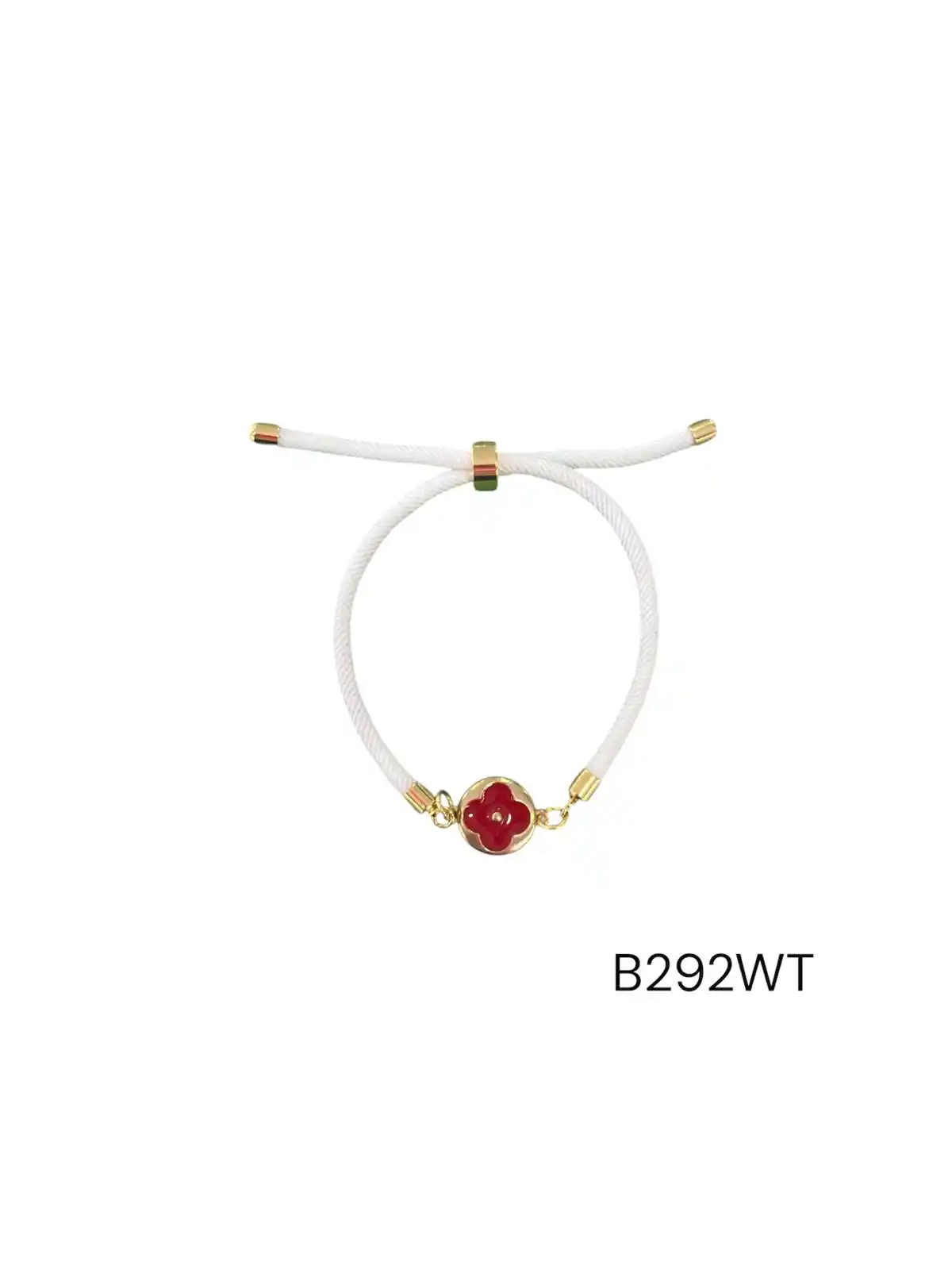 BRAZALETE STAINLES STEEL GOLD B292 WHITE/RED
