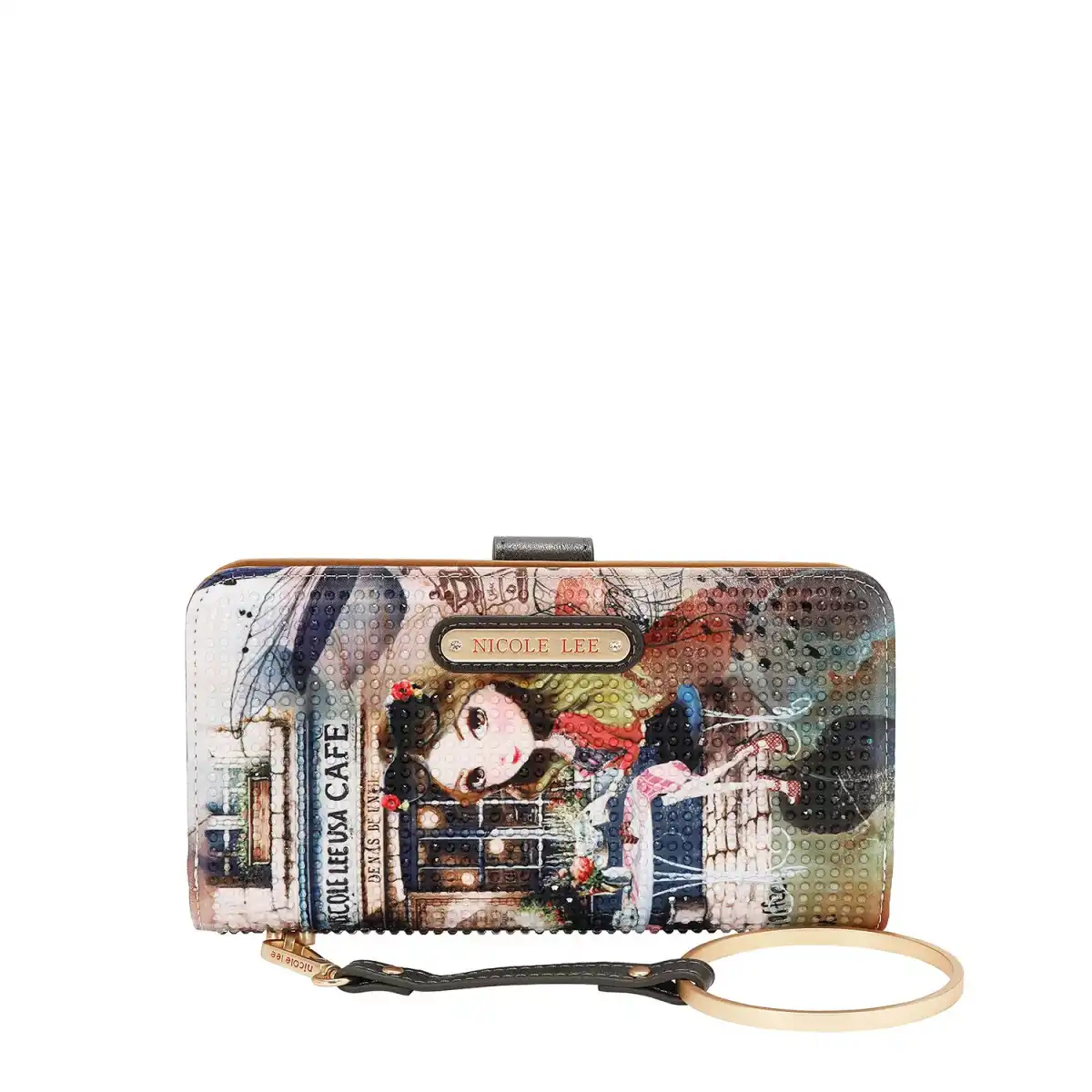 WALLET NICOLE LEE BIFOLD WALLET WRISTLET PRT6700 VIRTUAL FRIEND