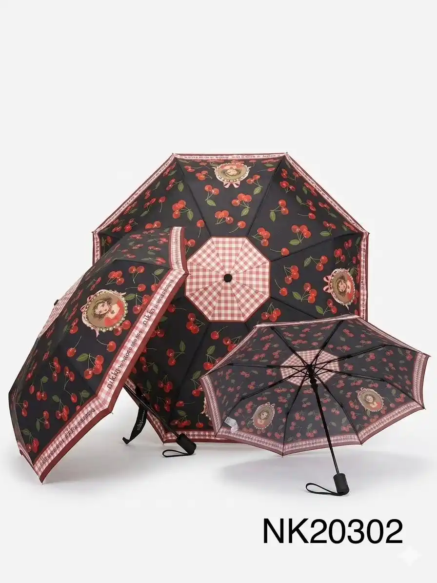CARTERA NIKKY UMBRELLA NK20302 CHERRY LIPS BLACK