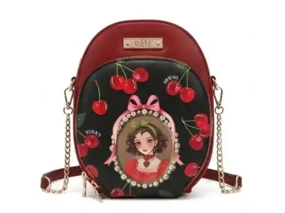 CARTERA NIKKY CROSSBODY NK24001 CHERRY LIPS BLACK