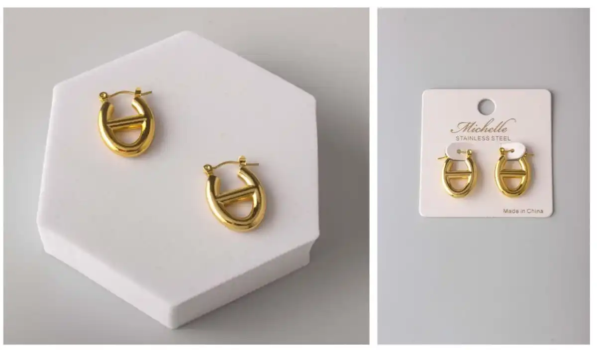 EARRING STAINLESS STEEL GOLD 0060