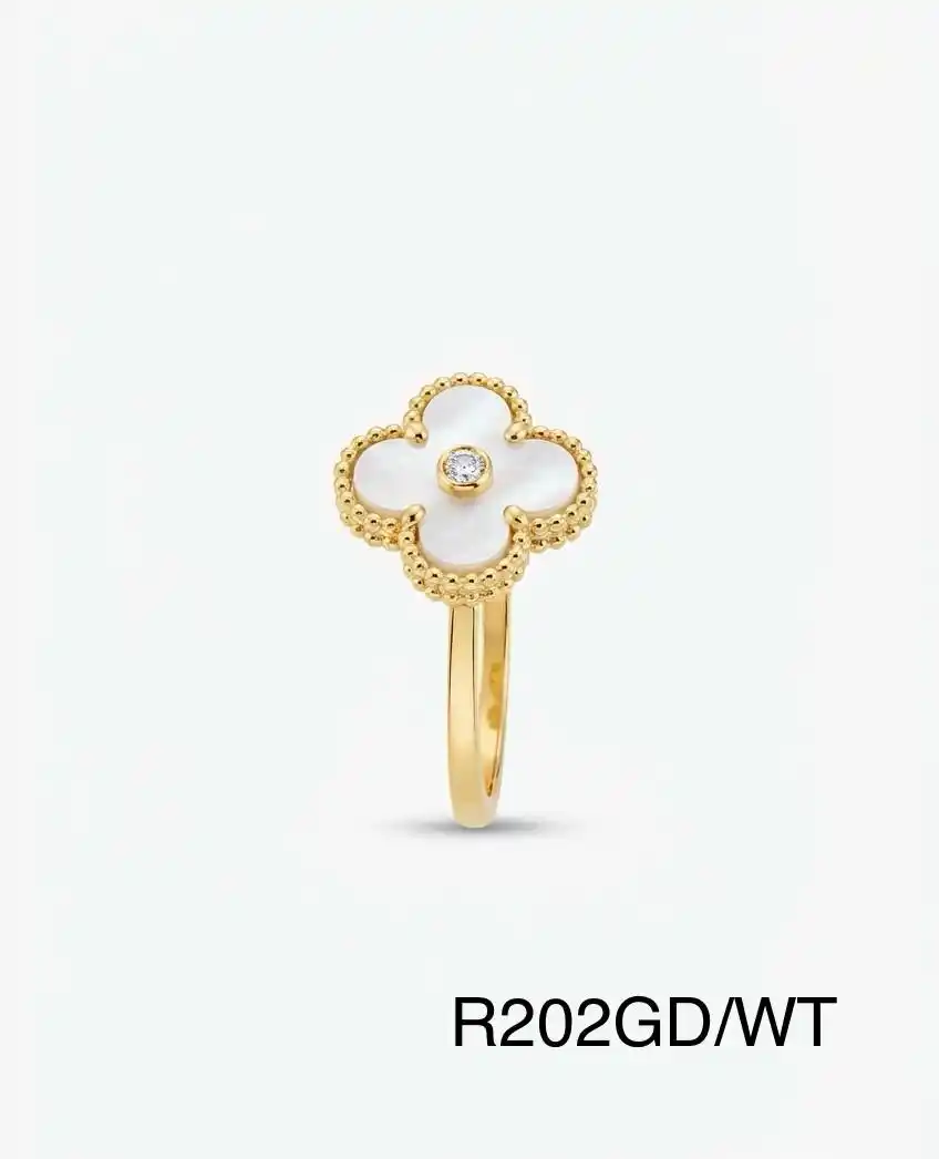 RING STAINLESS STEEL BESTIE R202 GOLD/ WHITE