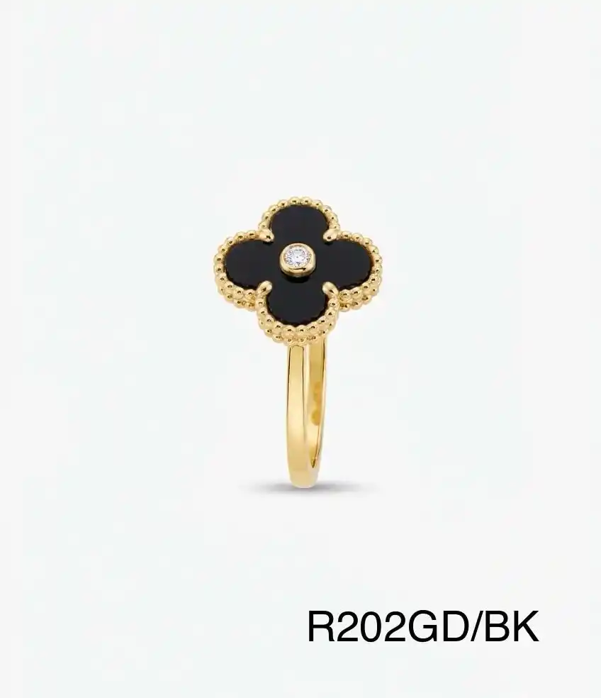 RING STAINLESS STEEL BESTIE R202 GOLD/ BLACK