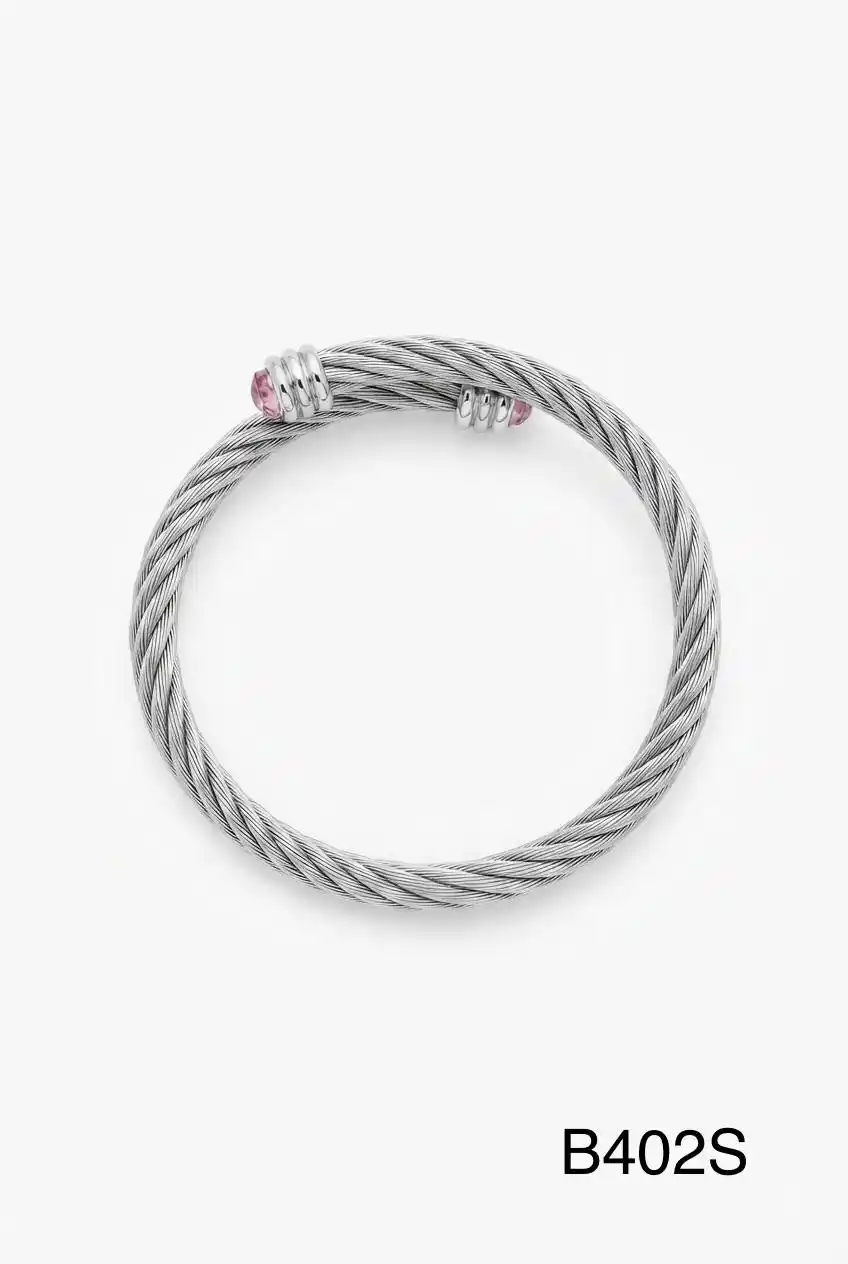 STAINLESS STEEL BRAZALETE B402 SILVER