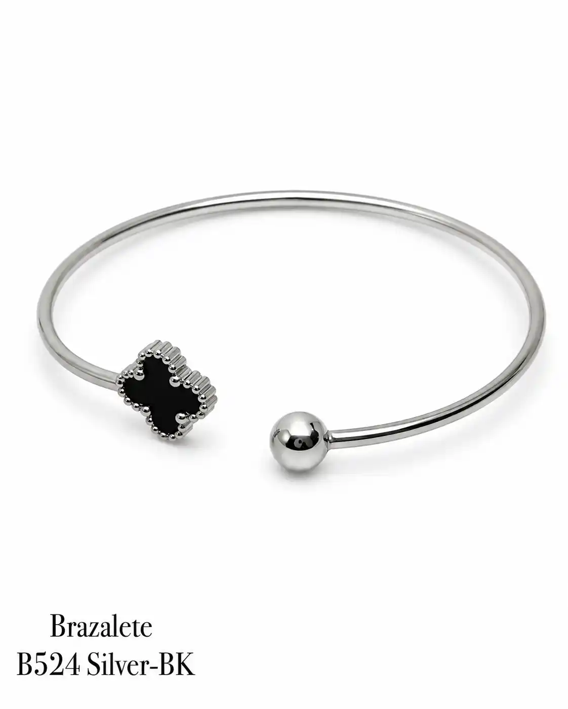 STAINLESS STEEL BRAZALETE B524 SILVER / BLACK