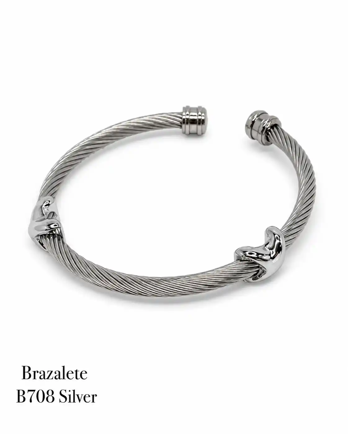 STAINLESS STEEL BRAZALETE B708 SILVER