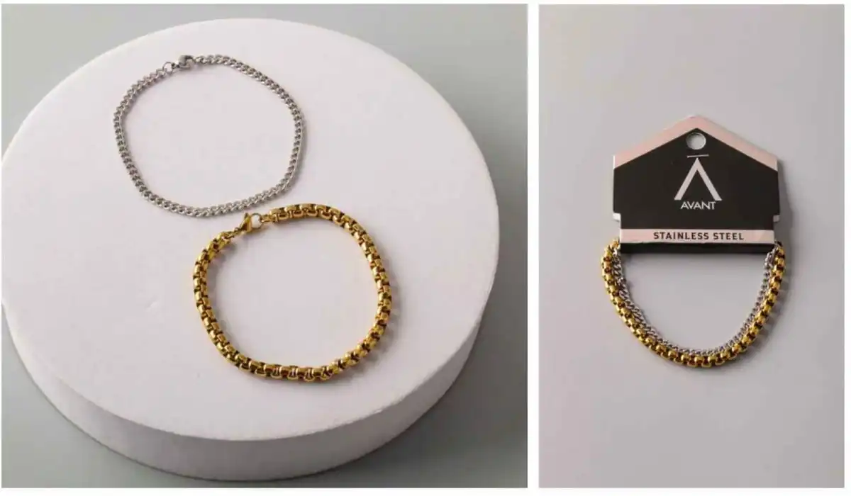 BRAZALETE STAINLESS STEEL GOLD/ SILVER  BLES0013