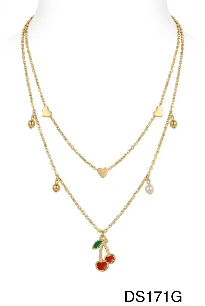 STAINLESS STEEL DOUBLE SET GOLD DS171