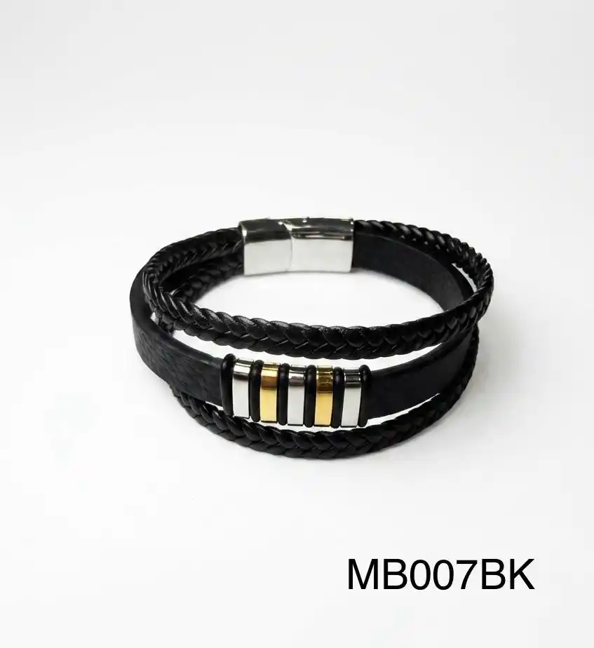 STAINLESS STEEL BRAZALETE MEN MB007 BLACK