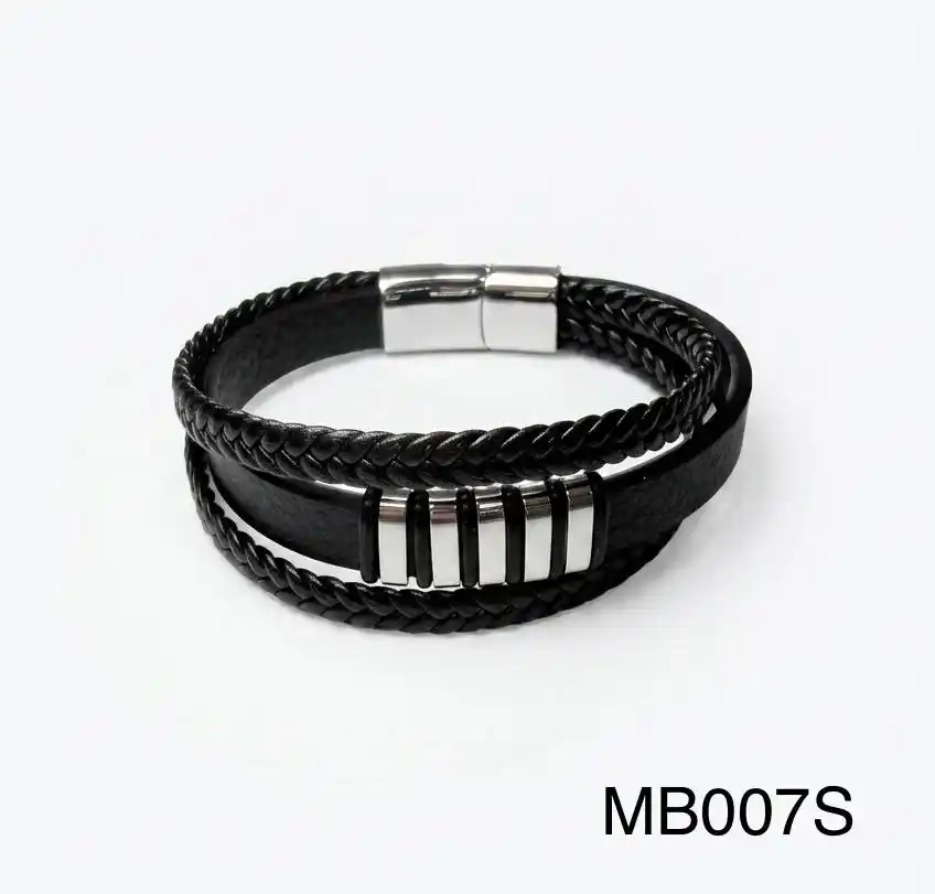 STAINLESS STEEL BRAZALETE MEN MB007 SILVER