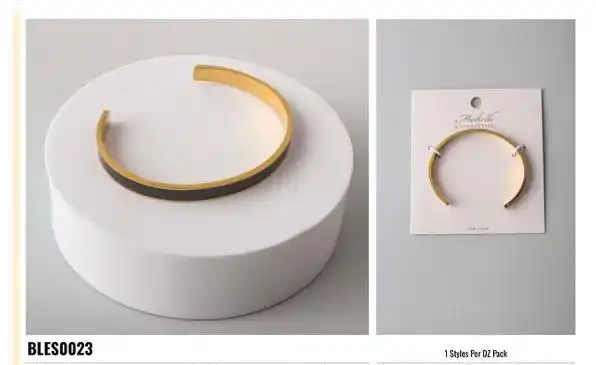 STAINLESS STEEL BRAZALETE GOLD BLES0023 BLACK /GOLD