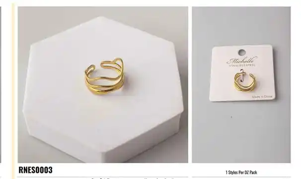 RING STAINLESS STEEL GOLD RENS0003
