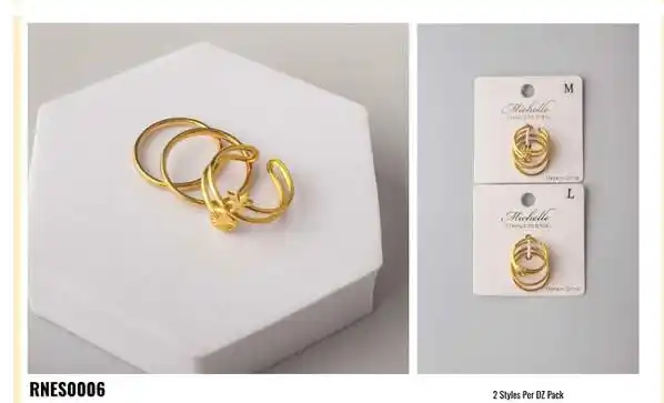 RING STAINLESS STEEL GOLD RNES0006