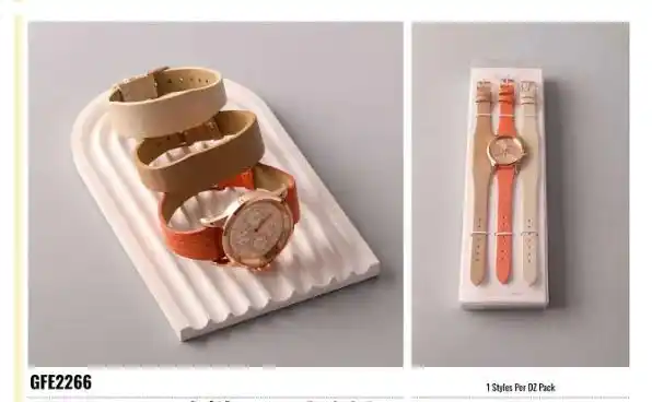 STAINLESS STEEAIL RELOJ GFE2266 BEIGE/ ORANGE/ WHITE
