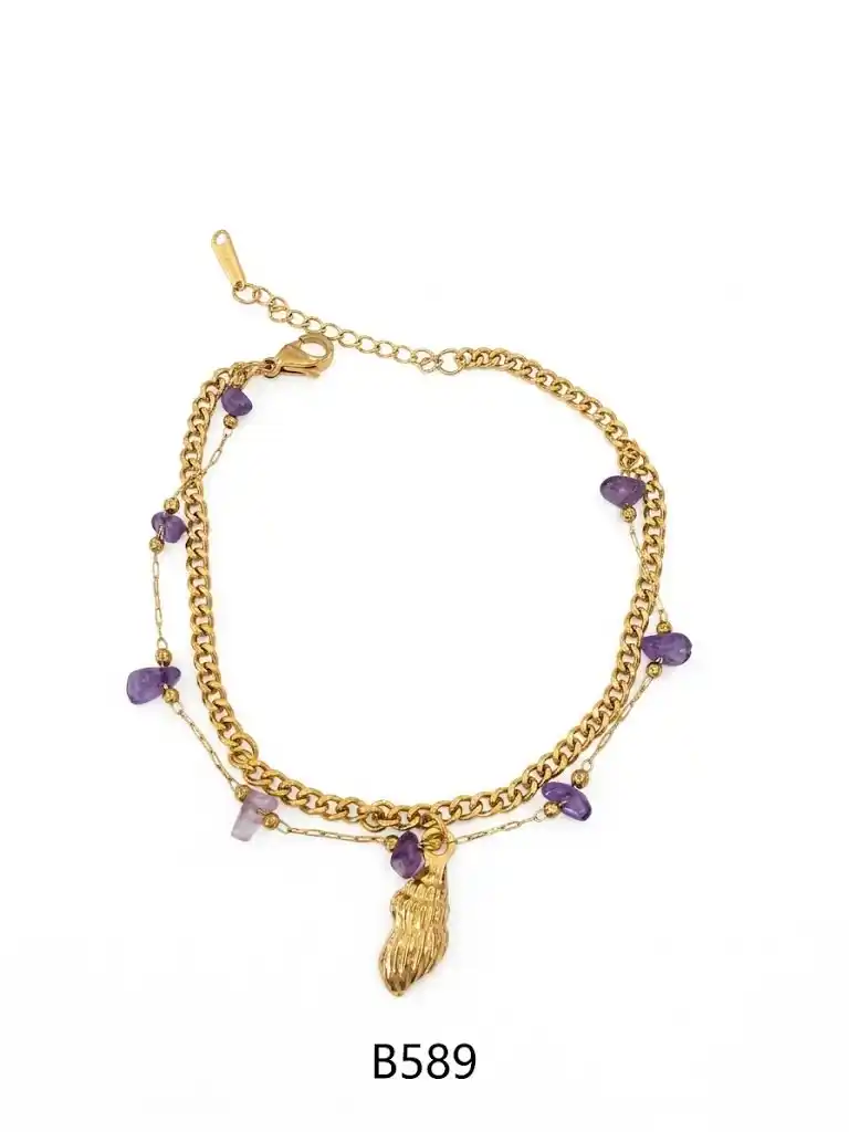 STAINLESS STEEL BRAZALETE GOLD B589G