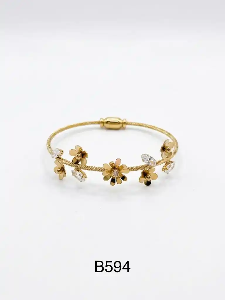 STAINLESS STEEL BRAZALETE GOLD B594G