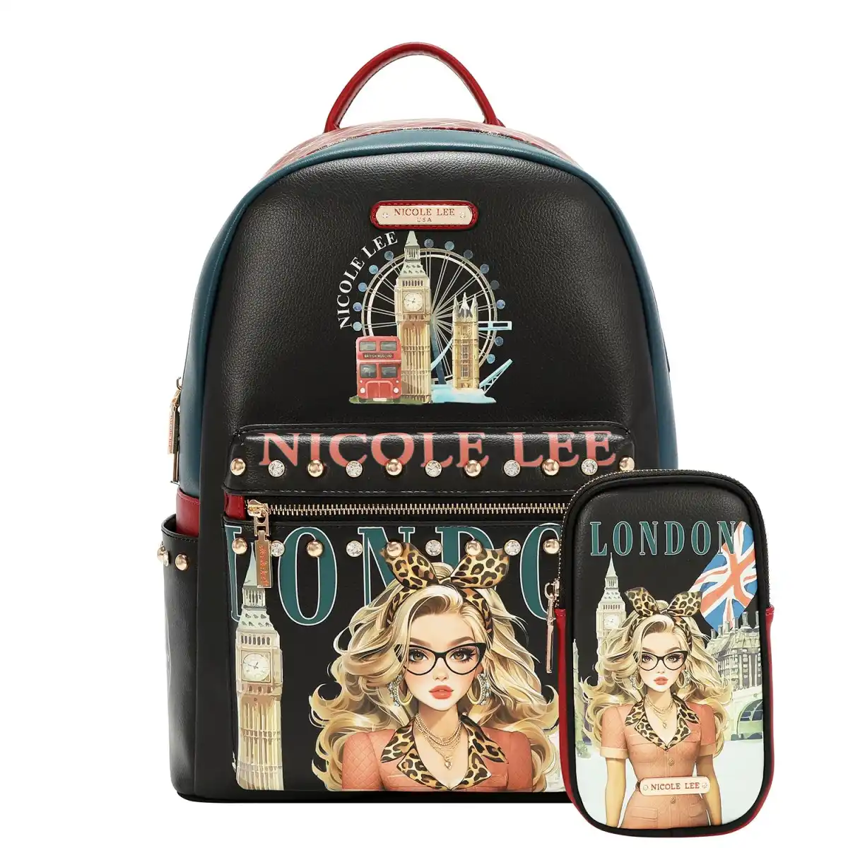 NICOLE LEE BACKPACK 12769L LONDON EYE BLACK