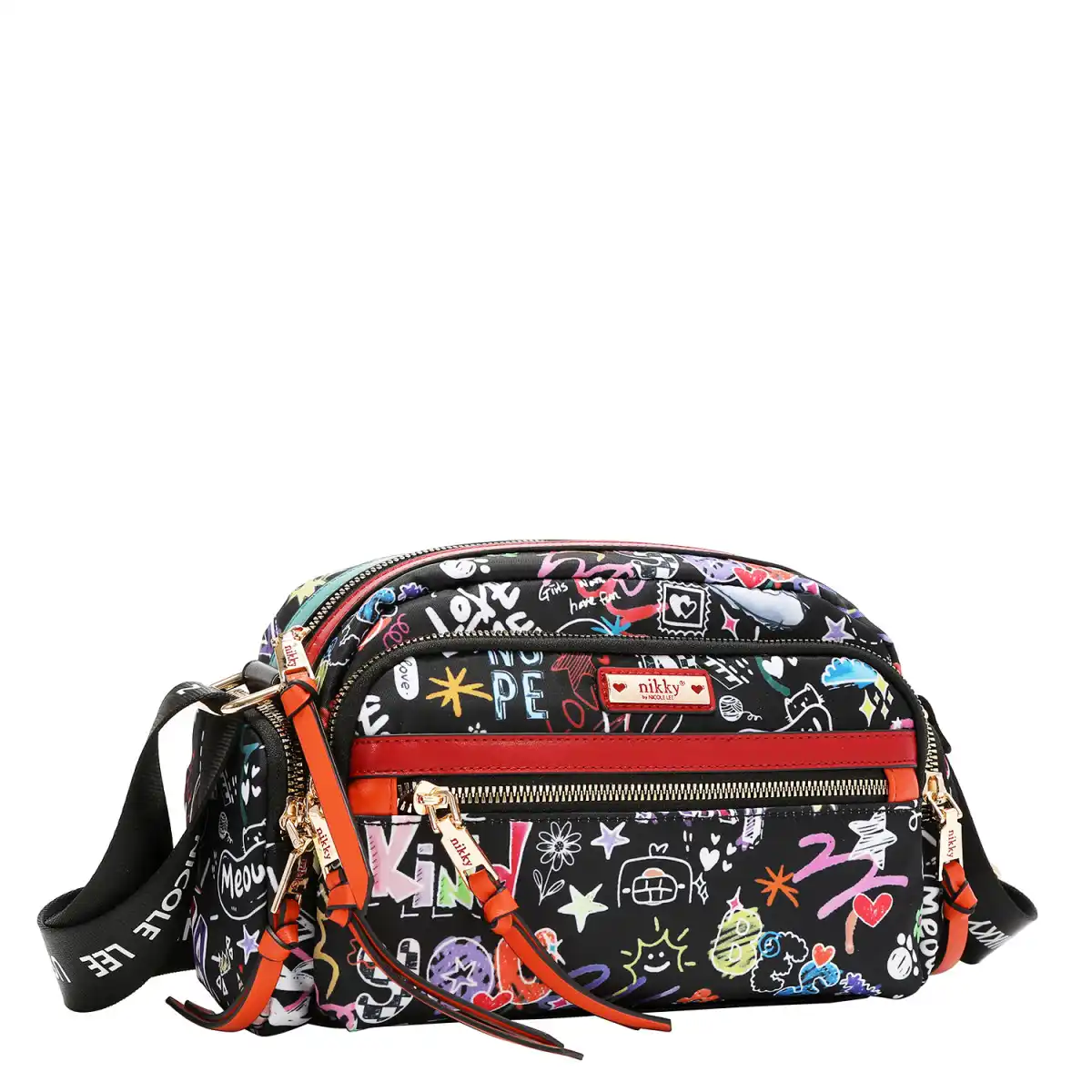 CARTERA NIKKY MESSENGER BAG NK13145 JUST FOR FUN BLACK