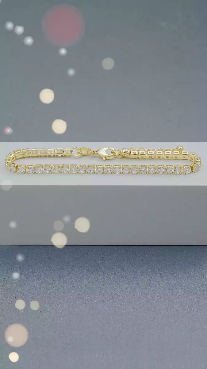 PULSERA CIRCONIAS CRISTAL UNISEX 16 CMS + EXTENSOR / REF. - 54001-CRISTAL