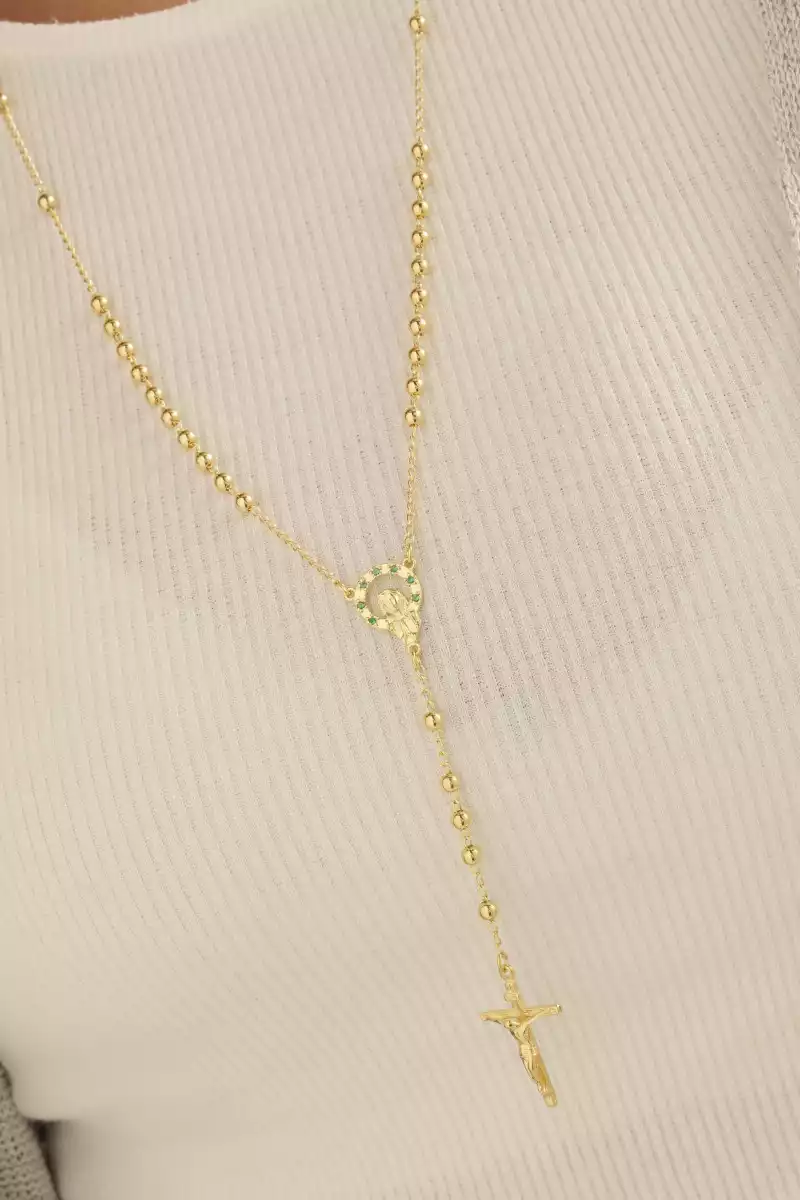 CRUCERO VIRGEN CON CIRCONIAS / REF. - 23555-VERDE