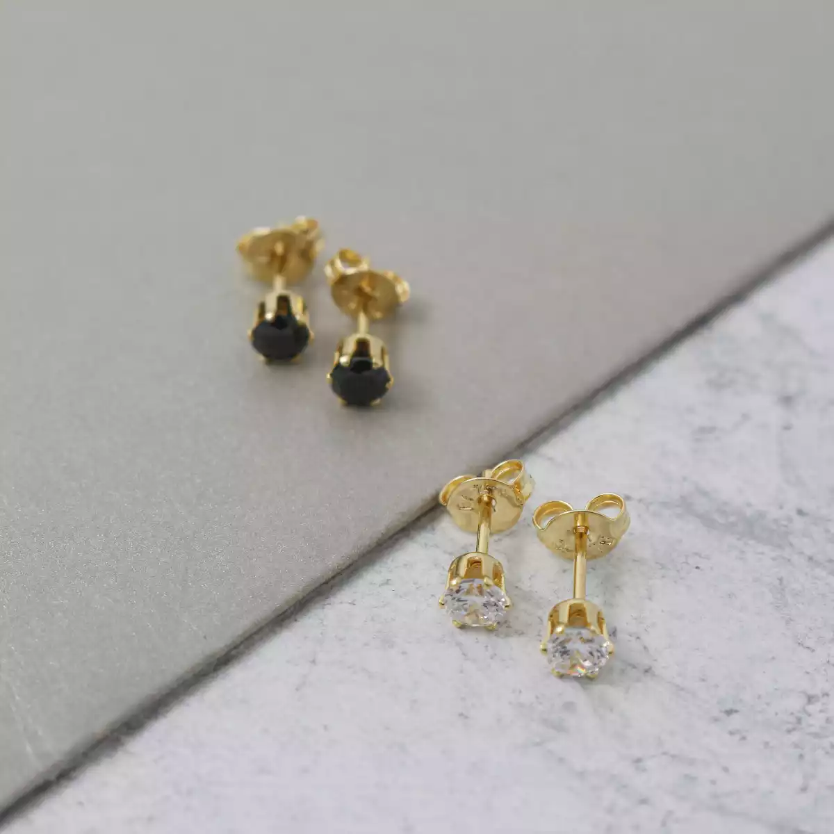 ARETES TOPO CIRCON REDONDO NEGRO / REF. - 33022-NEGRO