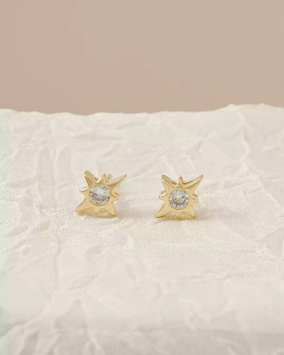 ARETES ESTRELLA  CIRCONIA  CRISTAL / REF. - 33068-CRISTAL