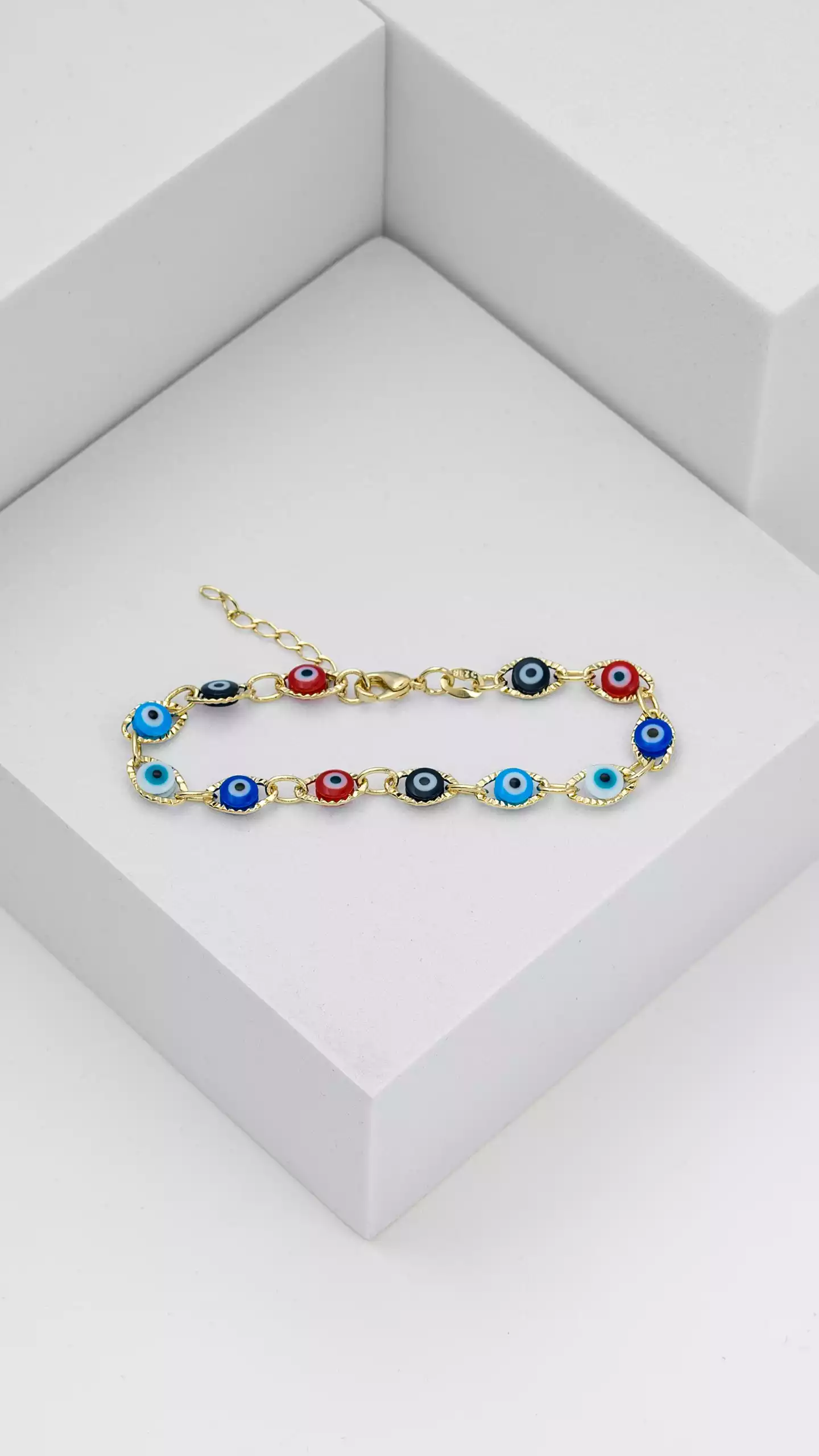 PULSERA OJO TURCO MULTICOLOR 16 CMS + EXTENSOR / REF. - 54061