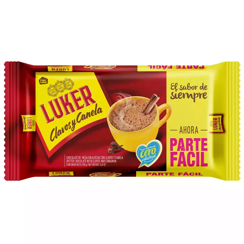 CHOCOLATE LUKER CLAVOS Y CANELA 250G