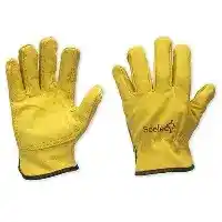 guante cuero amarillo par