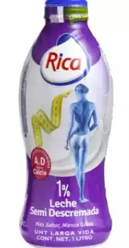 LECHE RICA SEMI DESCREMADA 1% 1LT PET