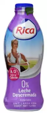 LECHE RICA DESCREMADA 0% 1LT PET