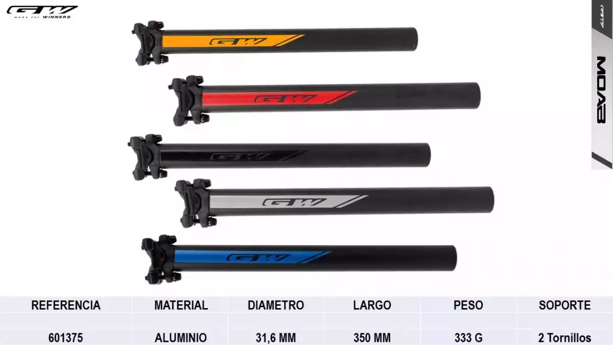 CAÑA AL MTB AD409 31.6*350*0MM GW MOAB 601375