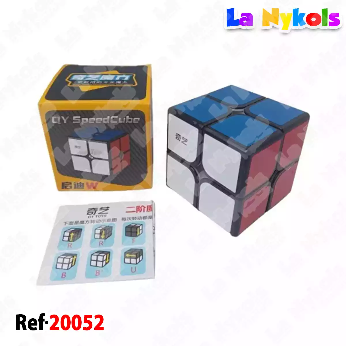 CUBO RUBIK 2X2 FONDO NEGRO