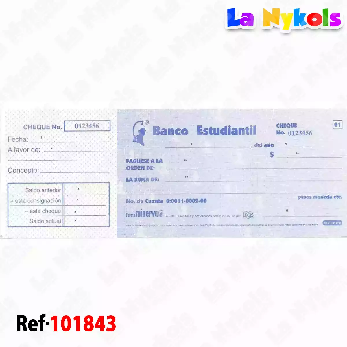 CHEQUERA ESTUDIANTIL 20 HJ PYP