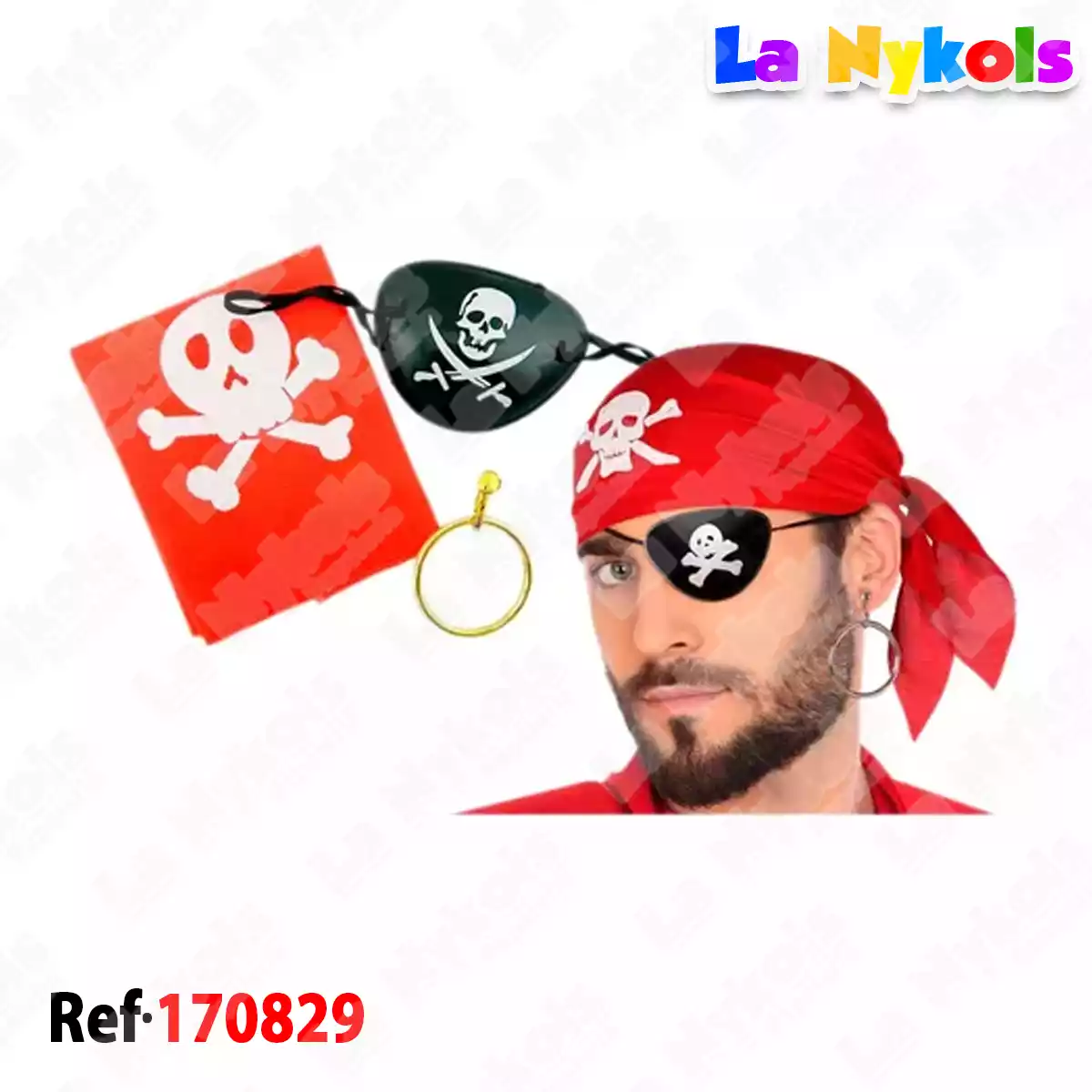 PARCHE PIRATA DURO + ARETES