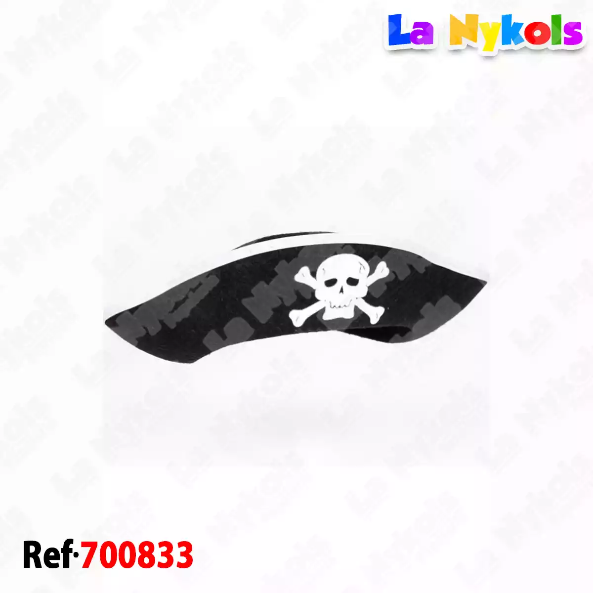 SOMBRERO PIRATA BORDE BLANCO DISFRAZ