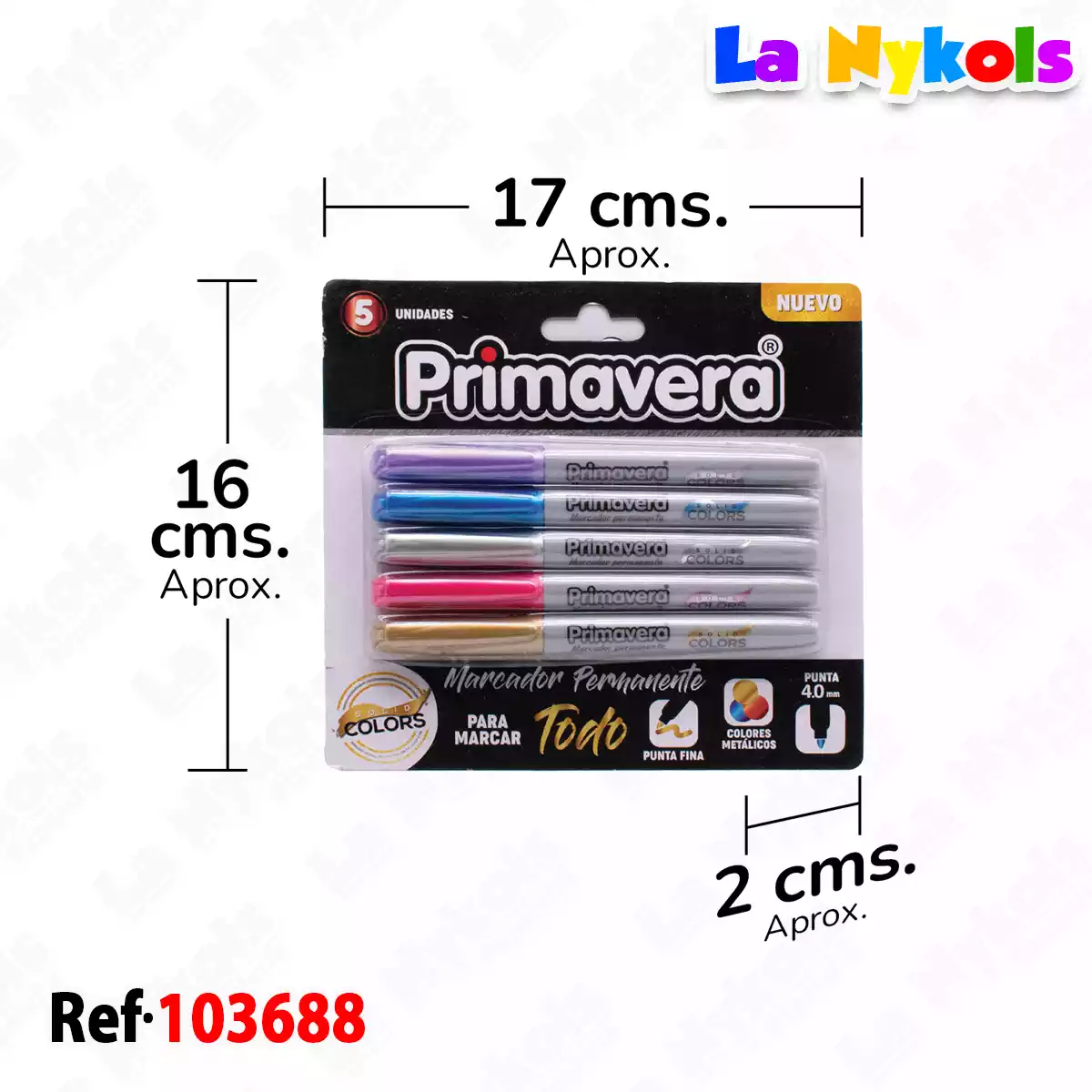 MARCADORES PERMANENTES PRIMAVERA METALIZADO * 5 UNIDADES PRIMAVERA