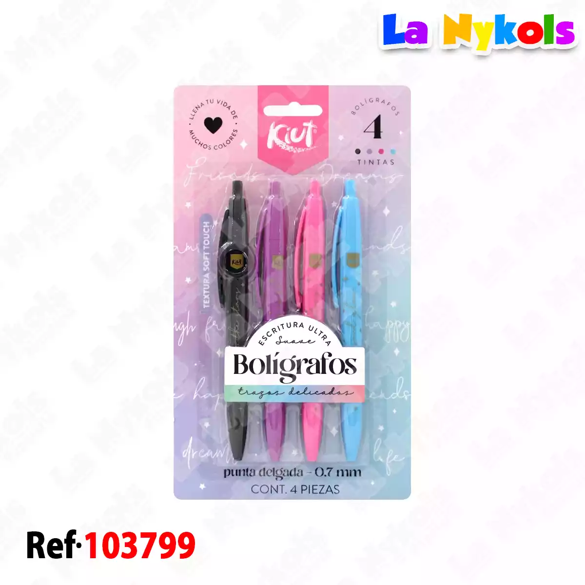 BOLIGRAFO KIUT COLORES *4