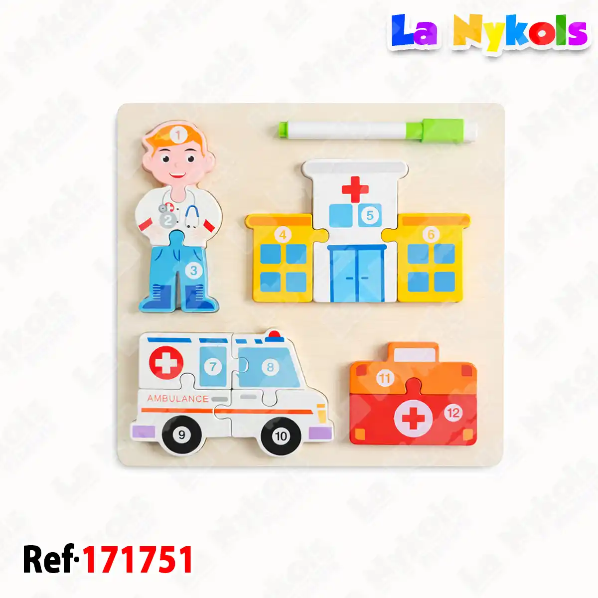 ROMPECABEZAS MADERA FIGURA Y PROFESIONES