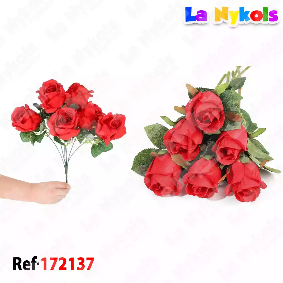 ROSAS ARTIFICIALES RAMO (6 UND) FLOR