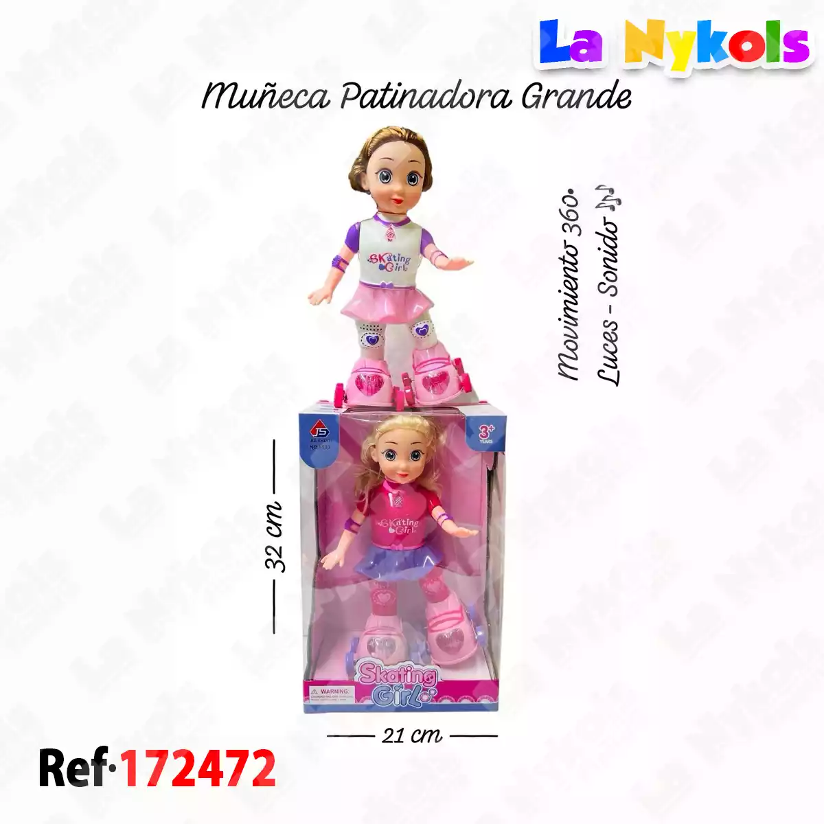 PATINADORA MUÑECA CAJA GRANDE