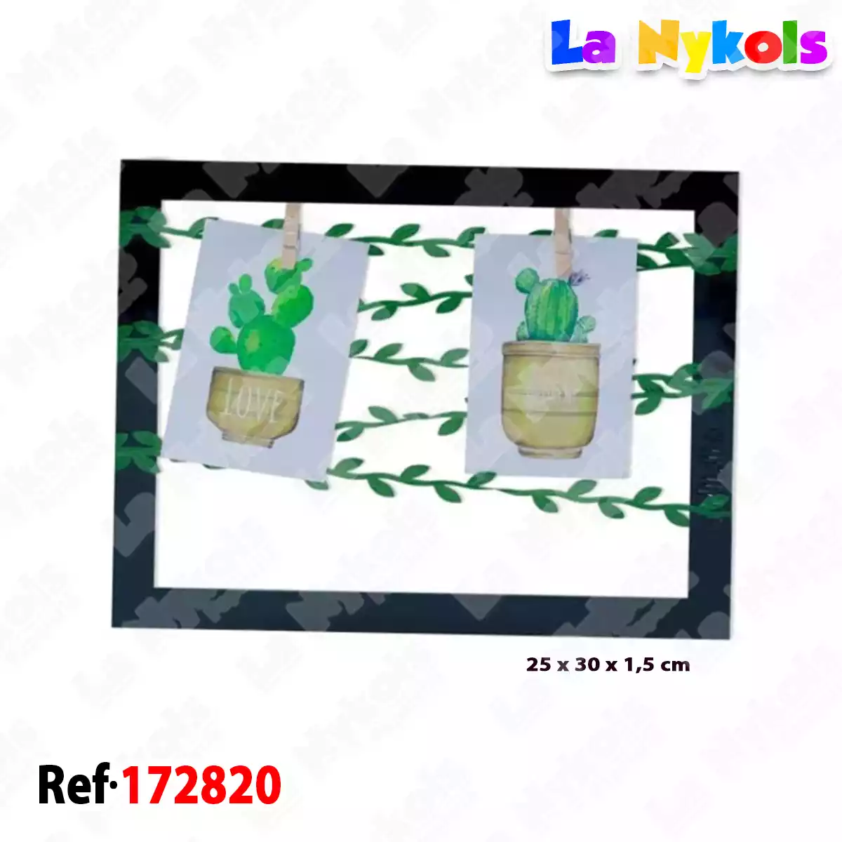 PORTARETRATO PLASTICO HOJAS Y PINZA