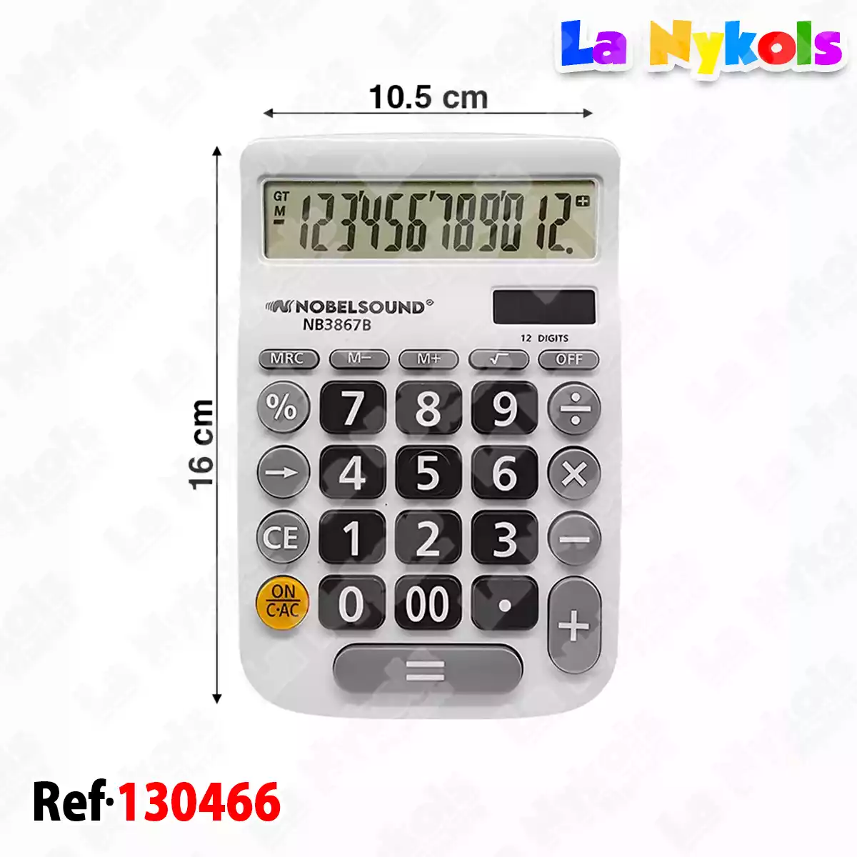 CALCULADORA 12D CARCASA BLANCA NOBELSOUND