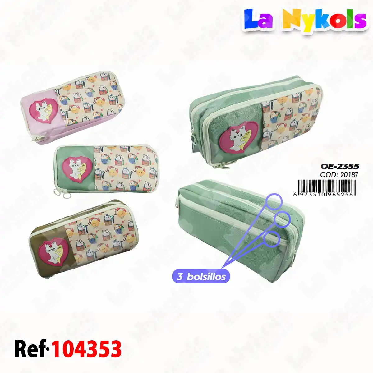 CARTUCHERA (3 BOLS) GATOS OE-2355