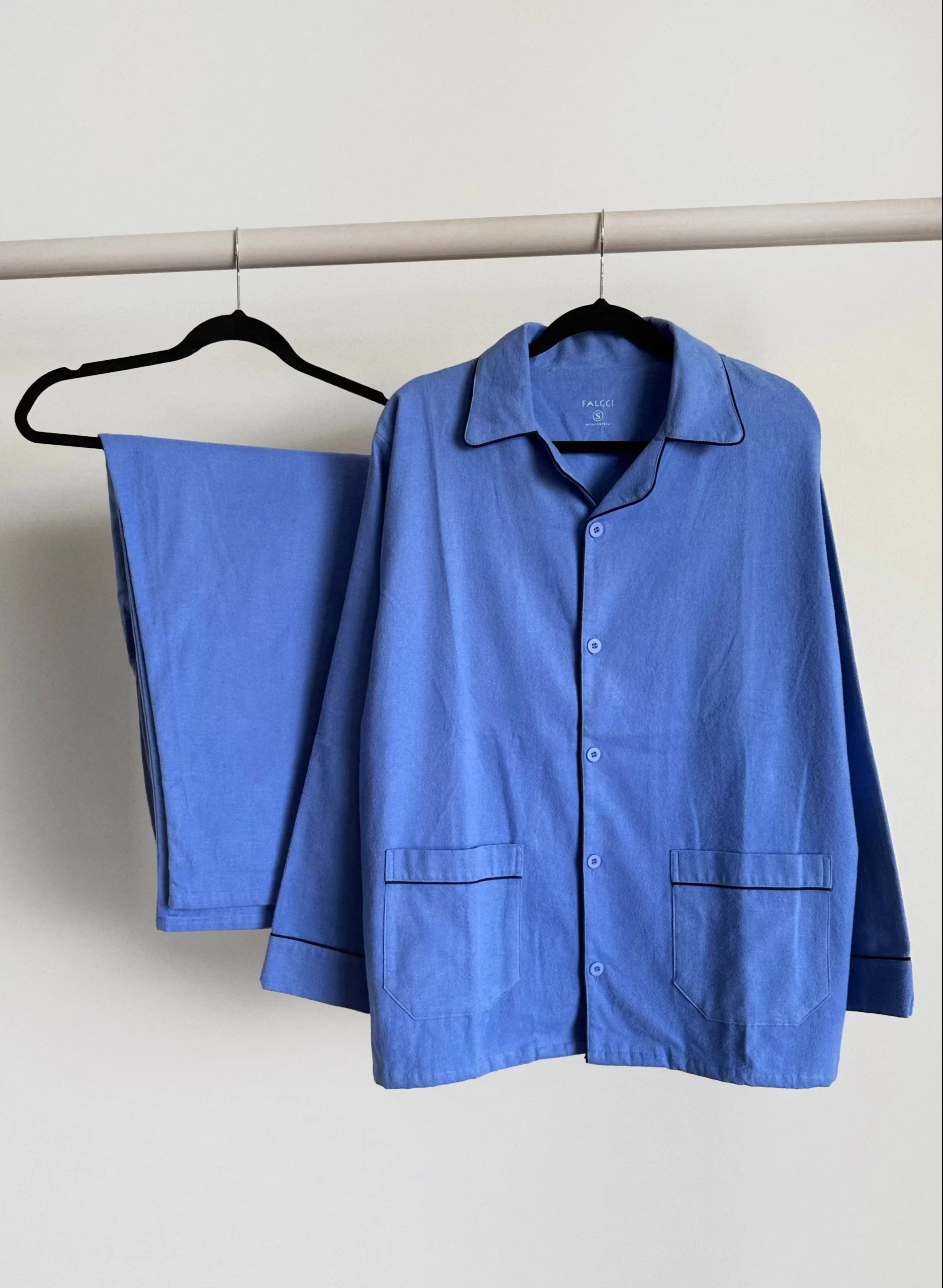 PIJAMA FRANELA PLANA   CAMISON CON BOTON VARON