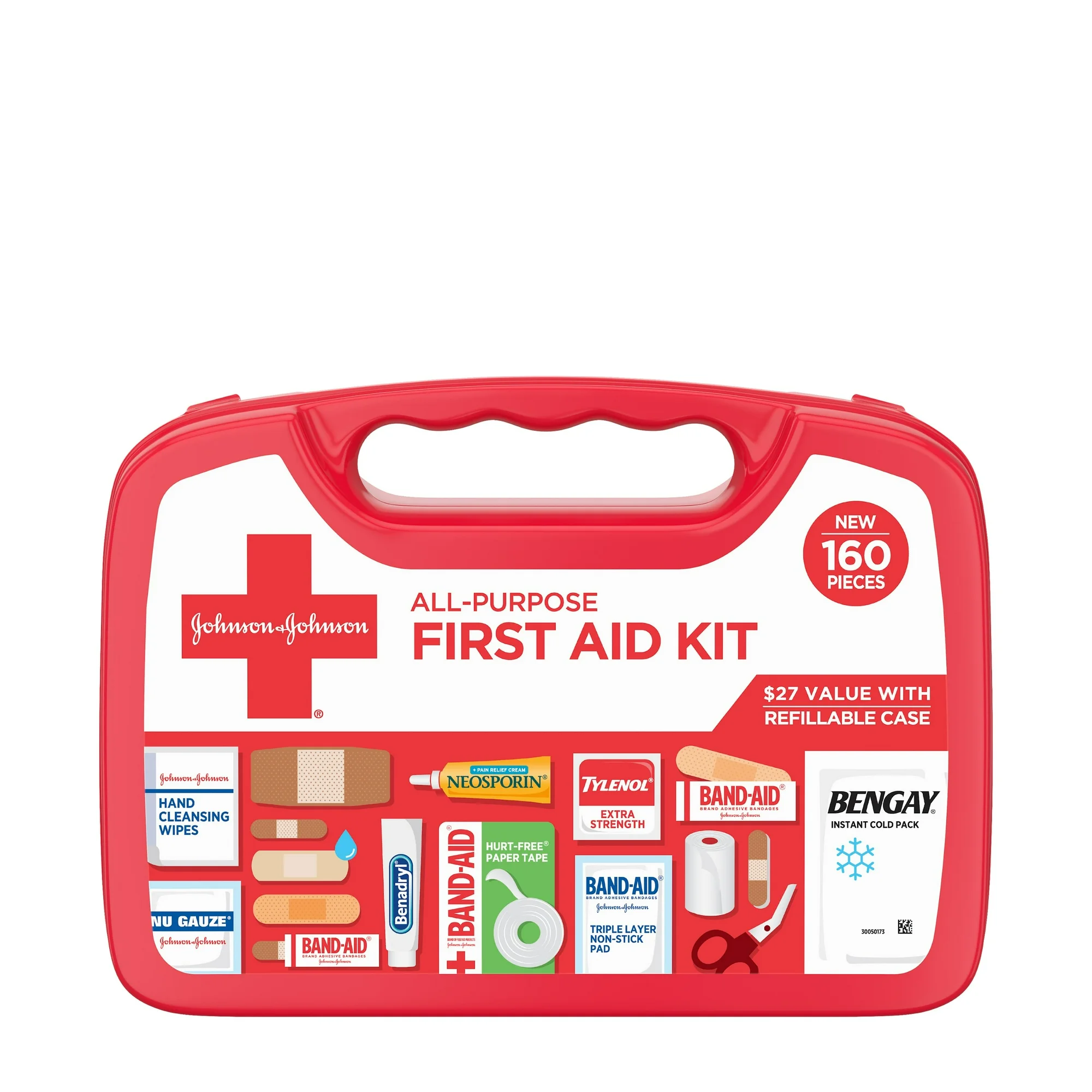 Johnson & Johnson - Botiquín de Primeros Auxilios / All-Purpose Portable Compact Emergency First Aid Kit 160pc