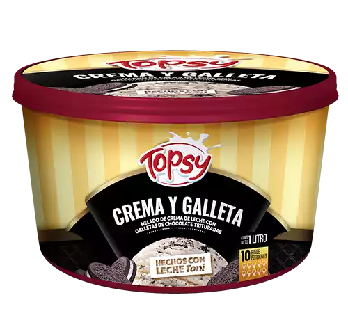 Tarrina Topsy  crema galleta