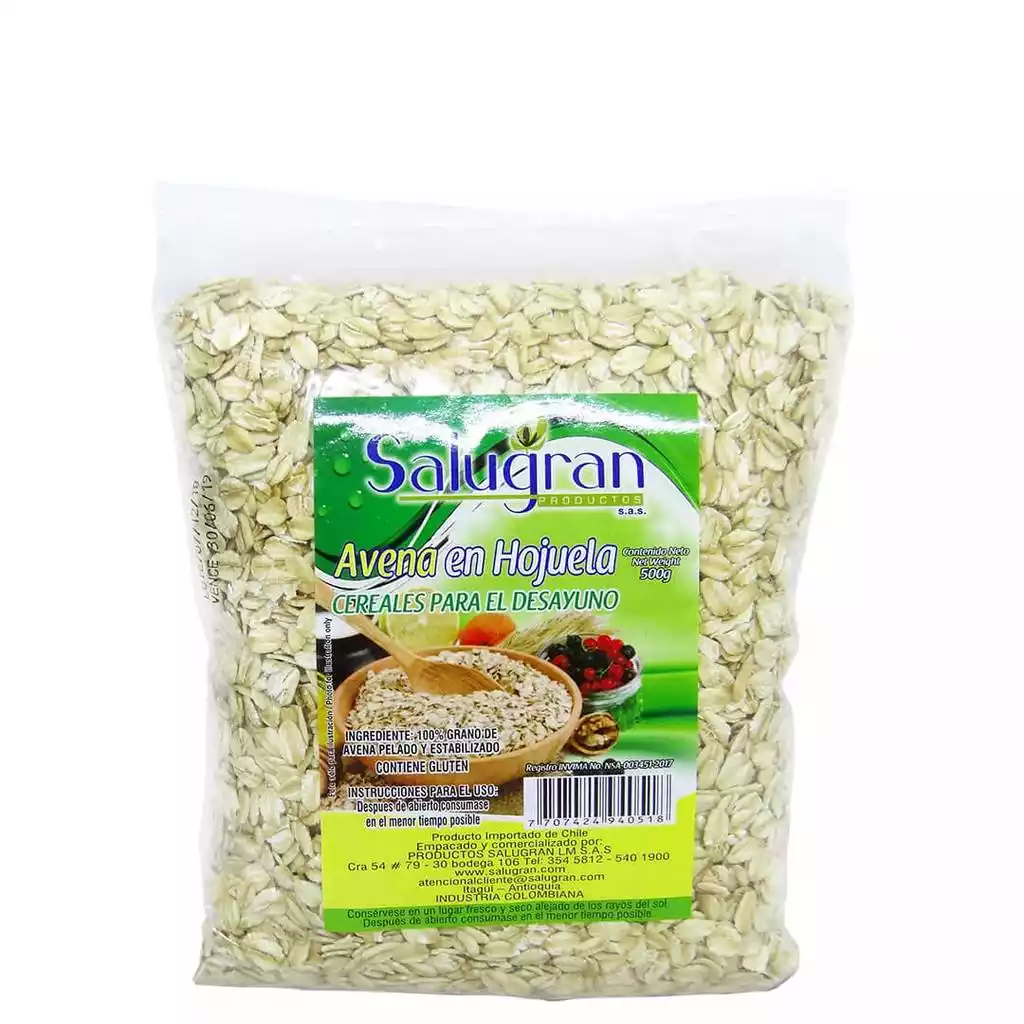 avena en hojuelas salugran 500g