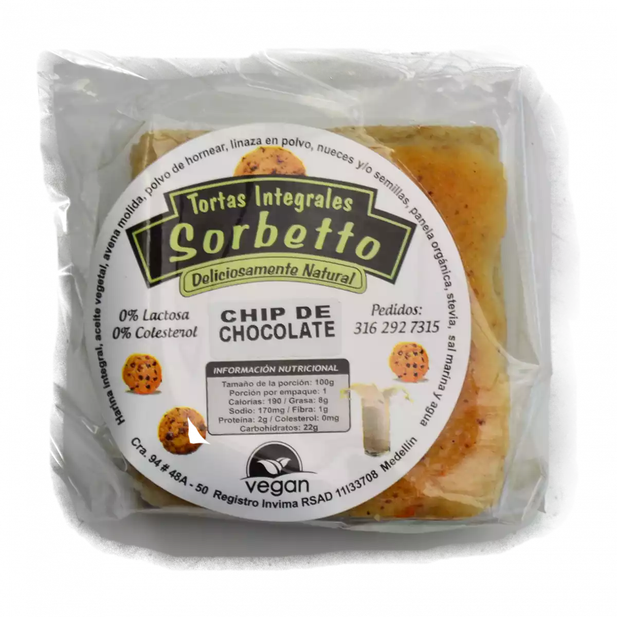 Torta integral sorbetto surtidas 100g