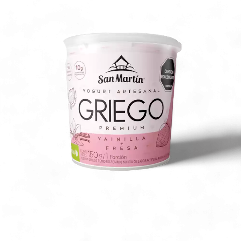 yogurt griego san martin vainilla-fresa 150g